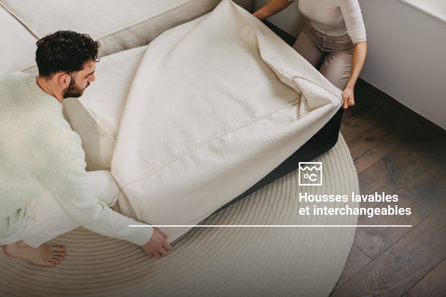 Canapé modulaire Amy 4-places avec fonction lit