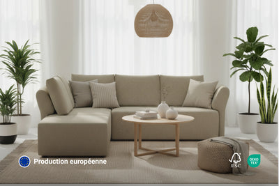 Canapé d’angle modulaire Amy avec fonction lit