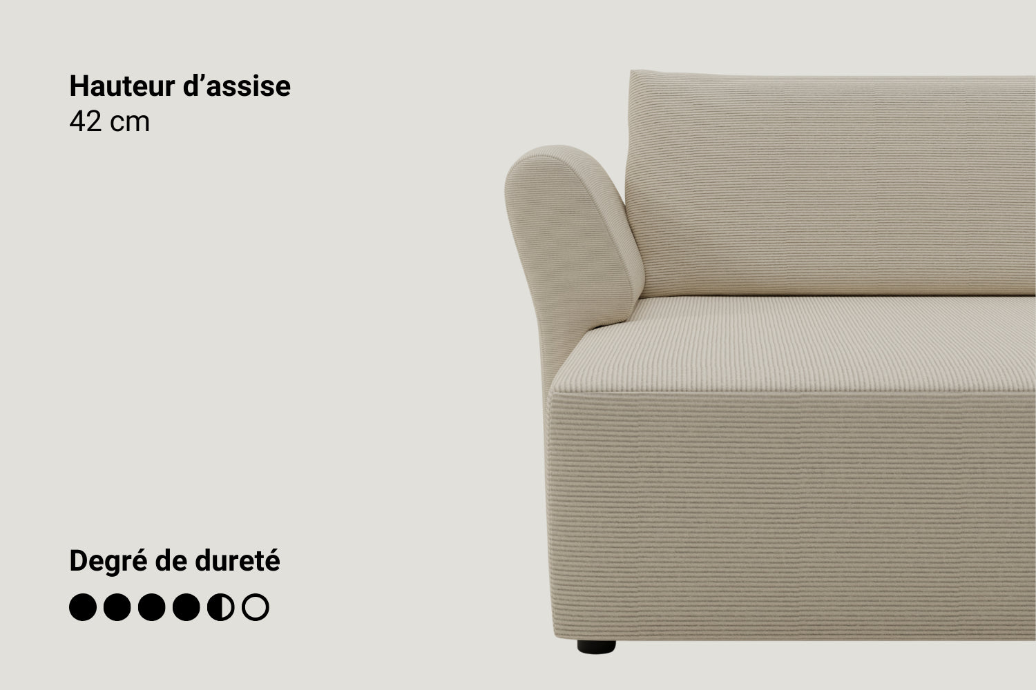 Canapé d’angle modulaire Amy avec fonction lit