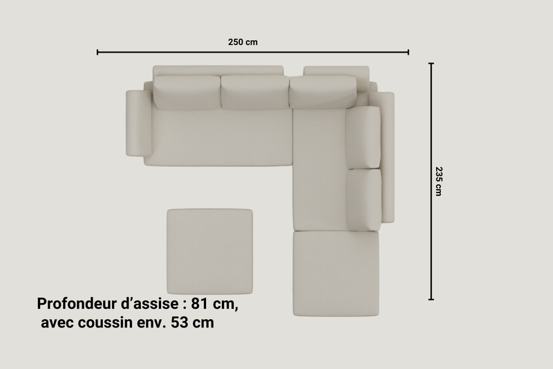 Canapé d’angle modulaire Amy avec fonction lit