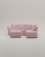 Revêtement en tissu - Canapé d'angle modulaire Amy avec fonction couchage