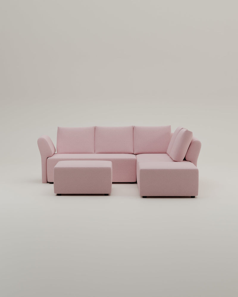 Canapé d’angle modulaire Amy avec fonction lit