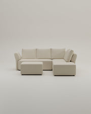 Revêtement en tissu - Canapé d'angle modulaire Amy avec fonction couchage