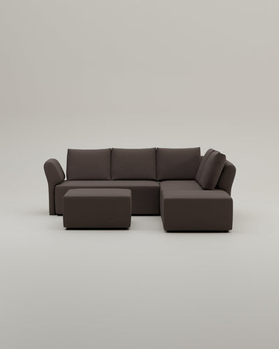 Revêtement en tissu - Canapé d'angle modulaire Amy avec fonction couchage