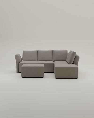 Revêtement en tissu - Canapé d'angle modulaire Amy avec fonction couchage