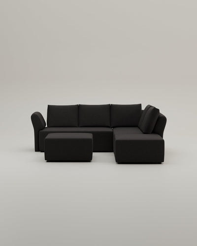 Revêtement en tissu - Canapé d'angle modulaire Amy avec fonction couchage