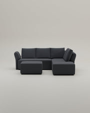 Revêtement en tissu - Canapé d'angle modulaire Amy avec fonction couchage