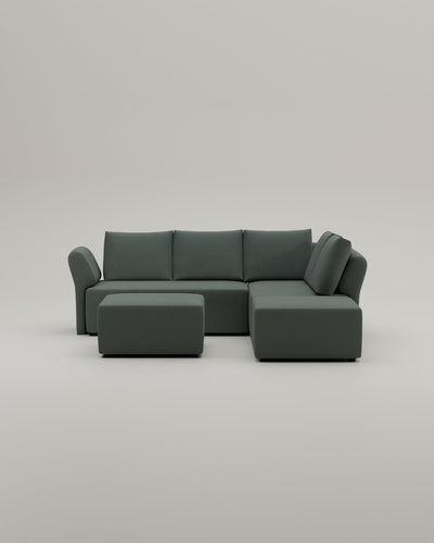 Revêtement en tissu - Canapé d'angle modulaire Amy avec fonction couchage