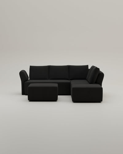 Revêtement en tissu - Canapé d'angle modulaire Amy avec fonction couchage