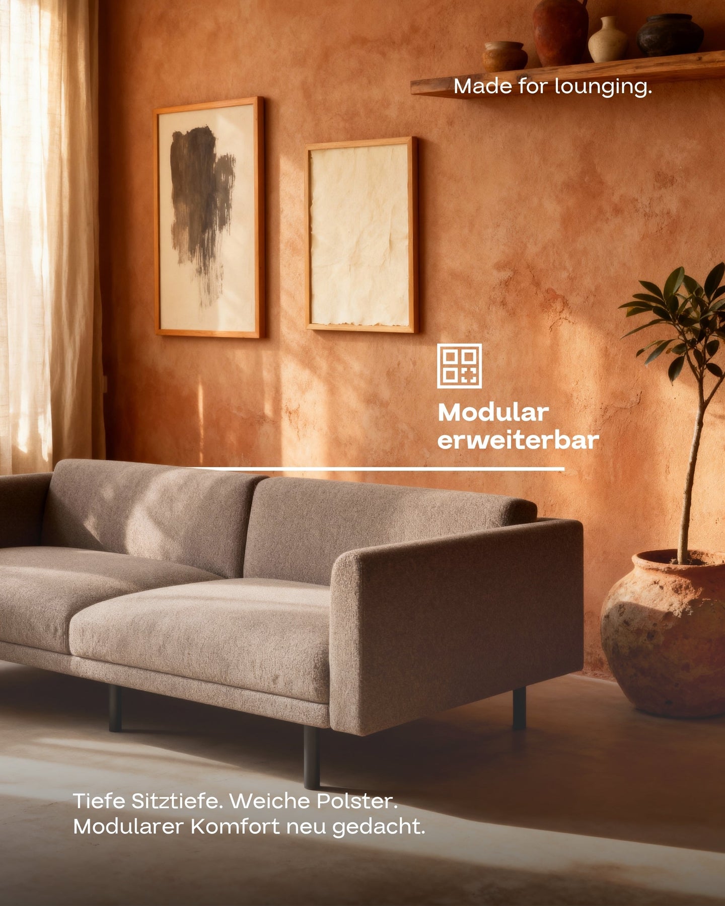 Canapé modulaire Aera 2.5 places avec pouf