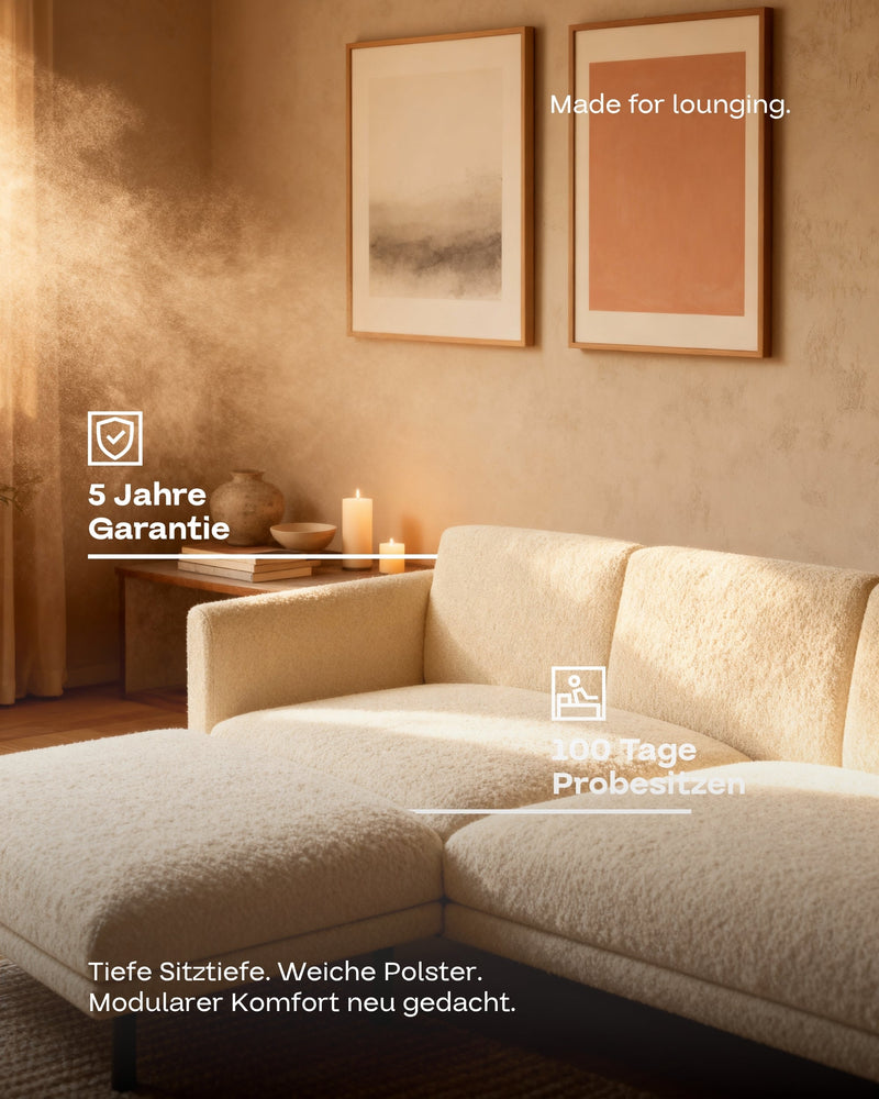 Canapé modulaire Aera 3 places avec pouf