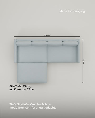 Canapé modulaire Aera 3 places avec pouf