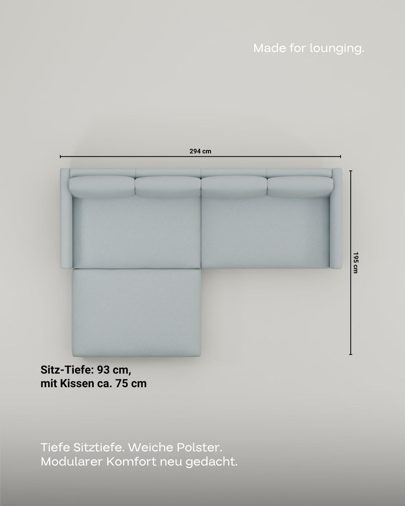 Canapé modulaire Aera 3 places avec pouf
