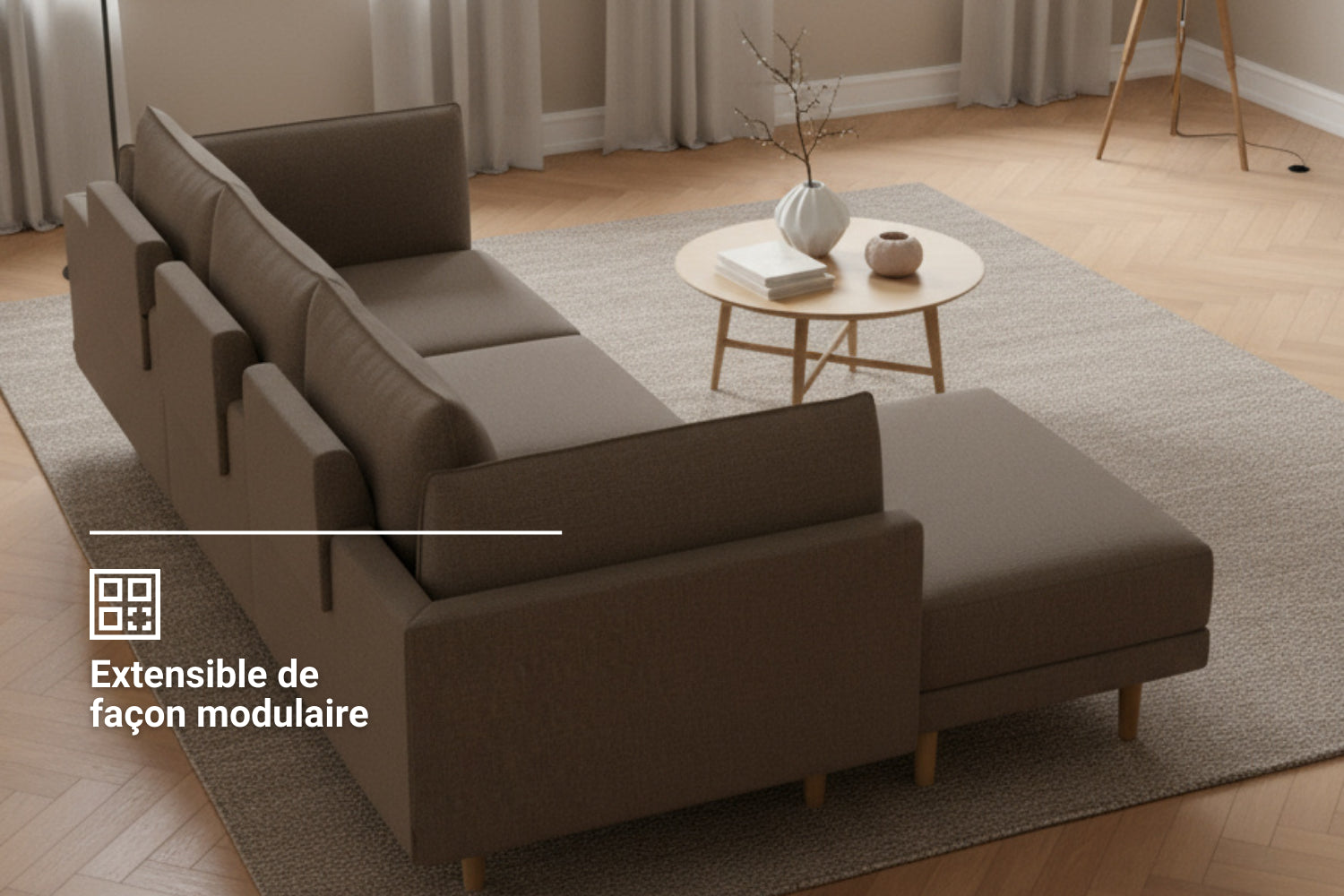 Canapé modulaire Donna d’angle XL avec fonction lit