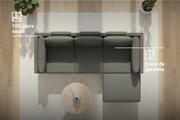 Canapé modulaire Donna 4-places avec fonction lit