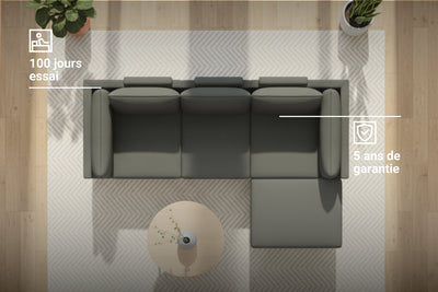 Canapé modulaire Donna 4-places avec fonction lit