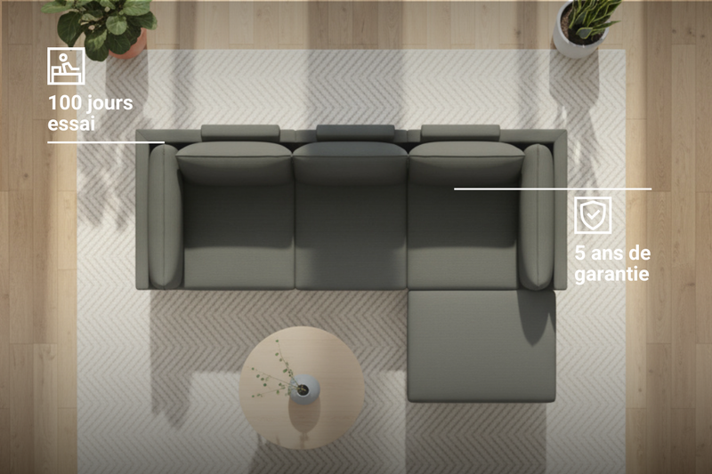 Canapé modulaire Donna 4-places avec fonction lit