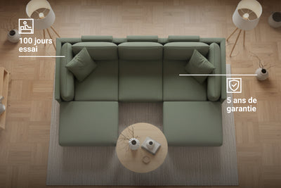 Canapé modulaire Donna en U avec fonction lit