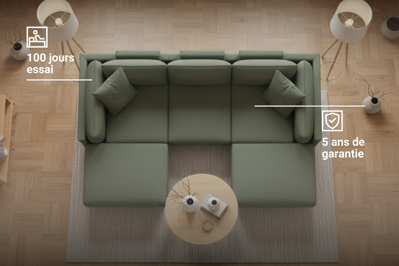 Canapé modulaire Donna en U avec fonction lit