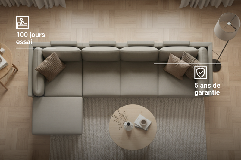 Canapé modulaire Donna d’angle XL avec fonction lit