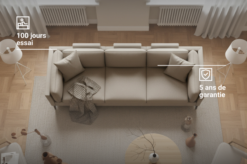 Canapé modulaire Donna 3 places avec fonction lit