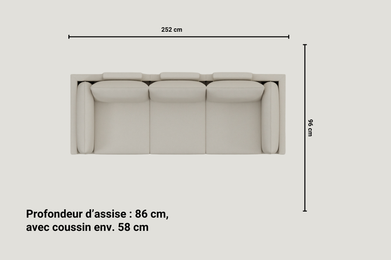 Canapé modulaire Donna 3 places avec fonction lit