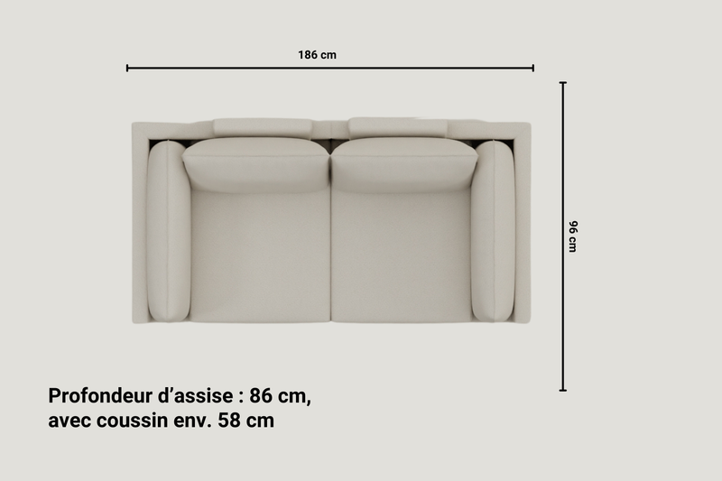 Canapé modulaire Donna 2 places avec fonction lit