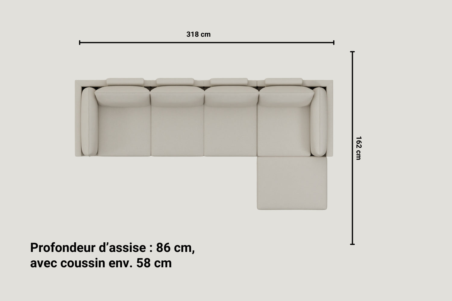 Canapé modulaire Donna d’angle XL avec fonction lit