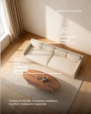 Canapé modulaire Aera 3 places avec pouf