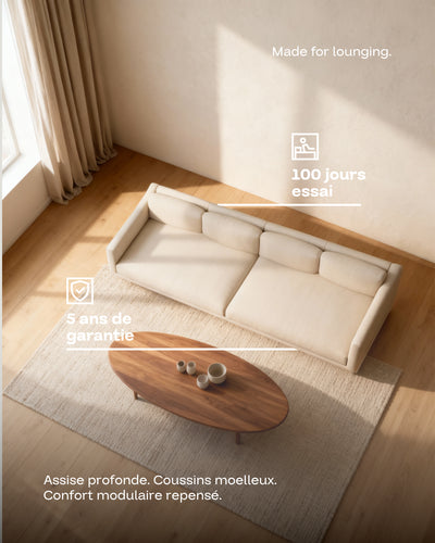 Canapé modulaire Aera 3 places avec pouf