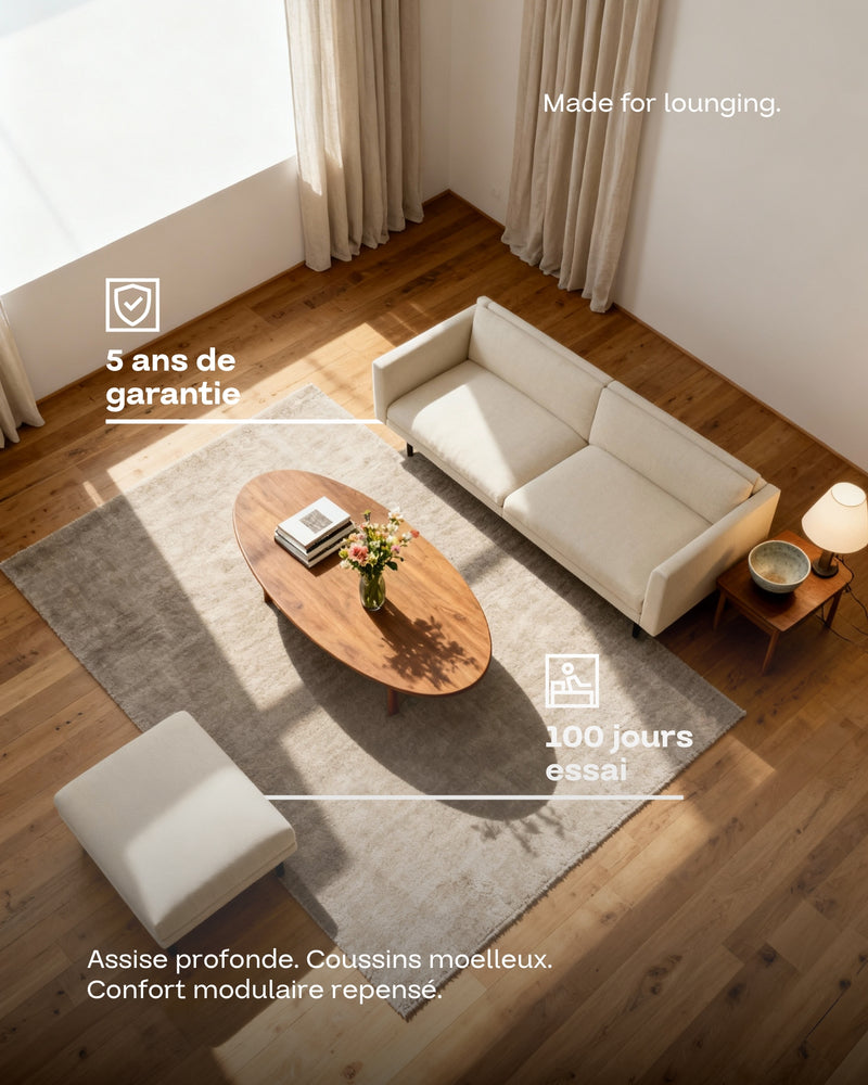 Canapé modulaire Aera 2.5 places avec pouf