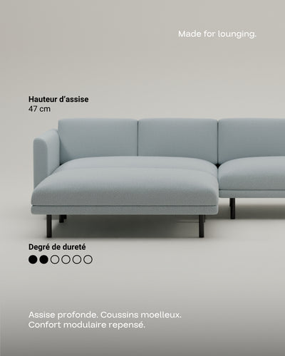 Canapé modulaire Aera 3 places avec pouf