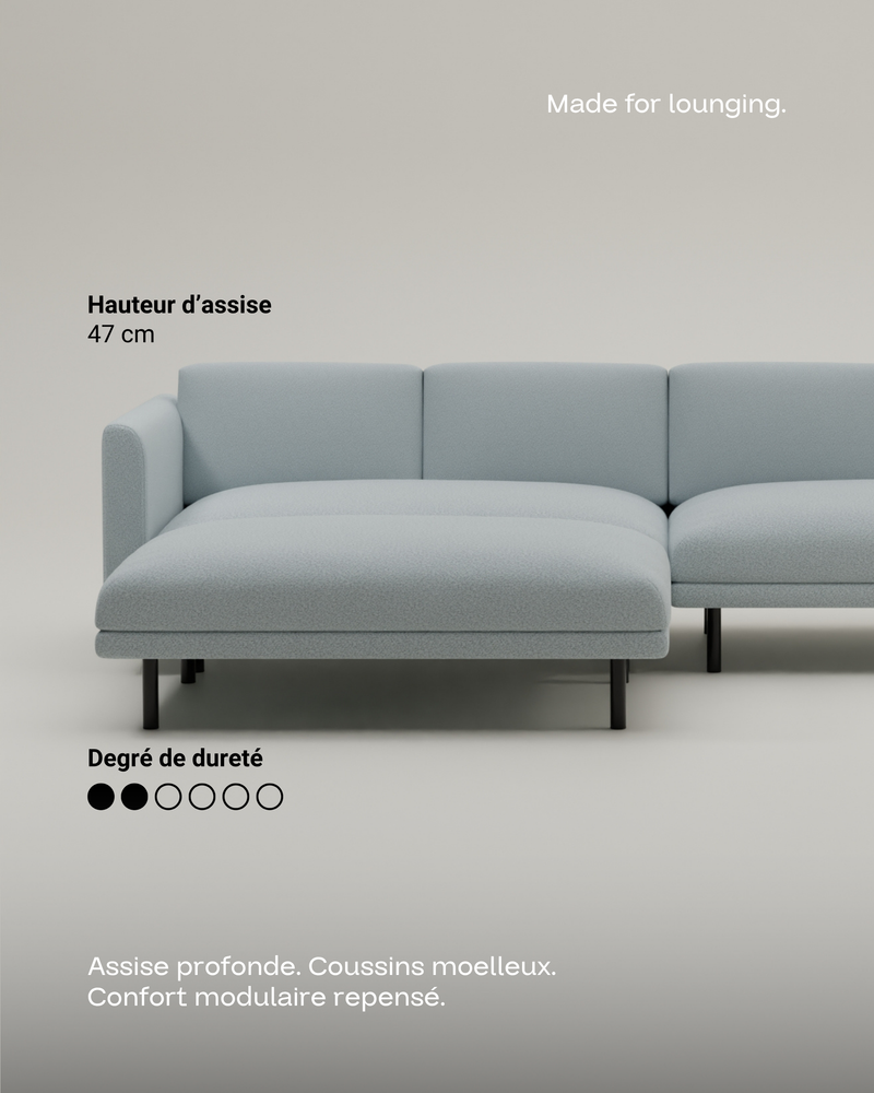 Canapé modulaire Aera 3 places avec pouf