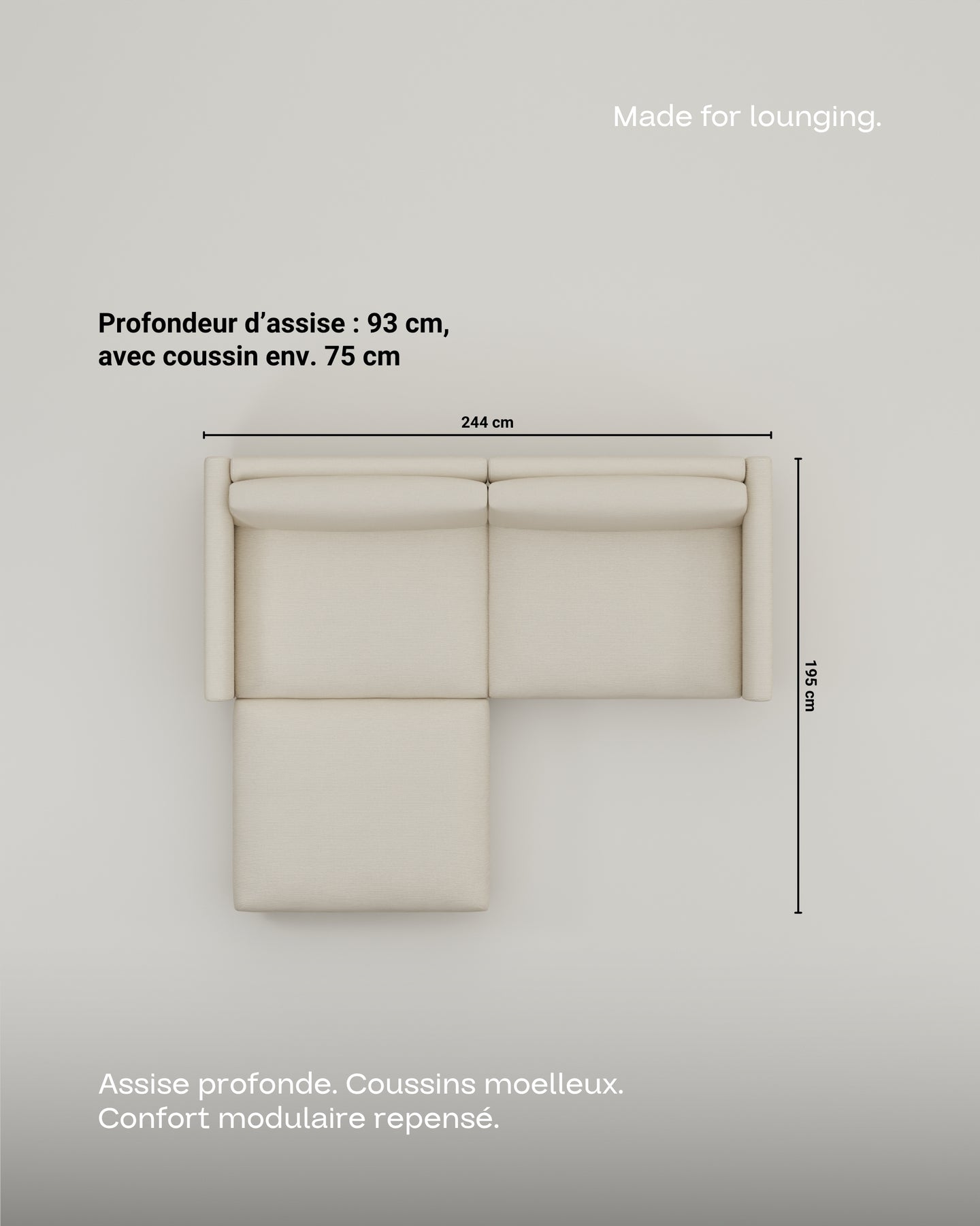 Canapé modulaire Aera 2.5 places avec pouf