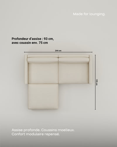 Canapé modulaire Aera 2.5 places avec pouf