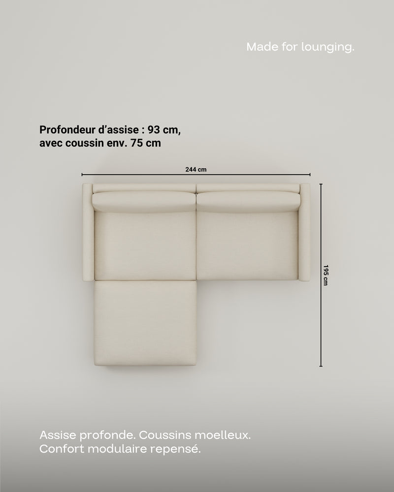 Canapé modulaire Aera 2.5 places avec pouf