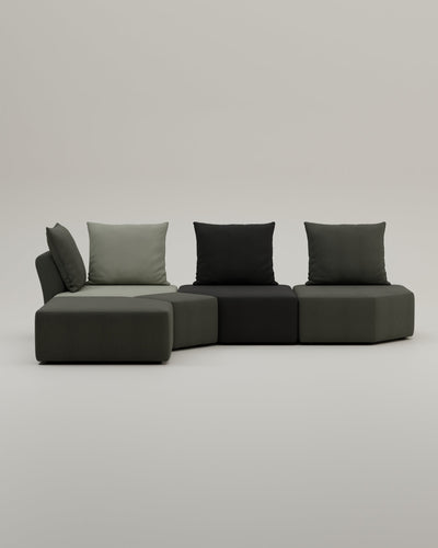 Revêtement en tissu - Canapé modulaire Katrina