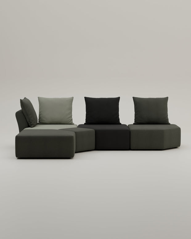 Revêtement en tissu - Canapé modulaire Katrina