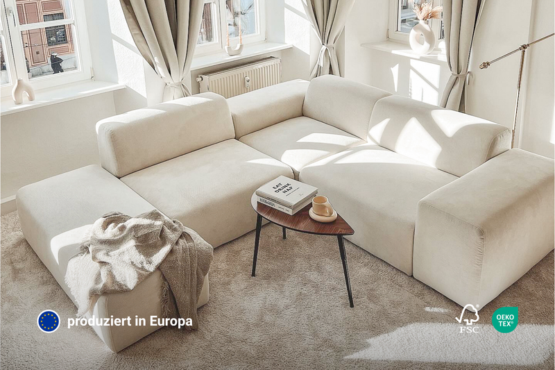 Canapé modulaire Nina en forme de U / ensemble de salon avec fonction couchage