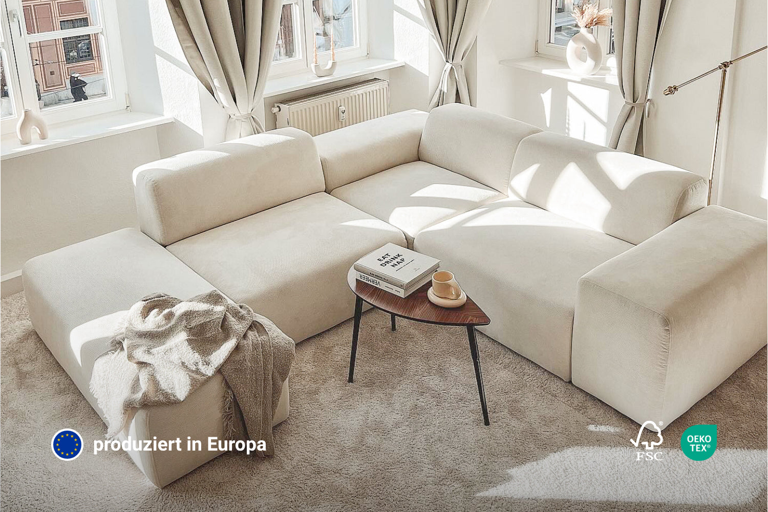 Canapé modulaire Nina 2 places avec fonction couchage