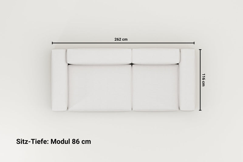 Canapé modulable Harvey 3 places avec fonction couchage