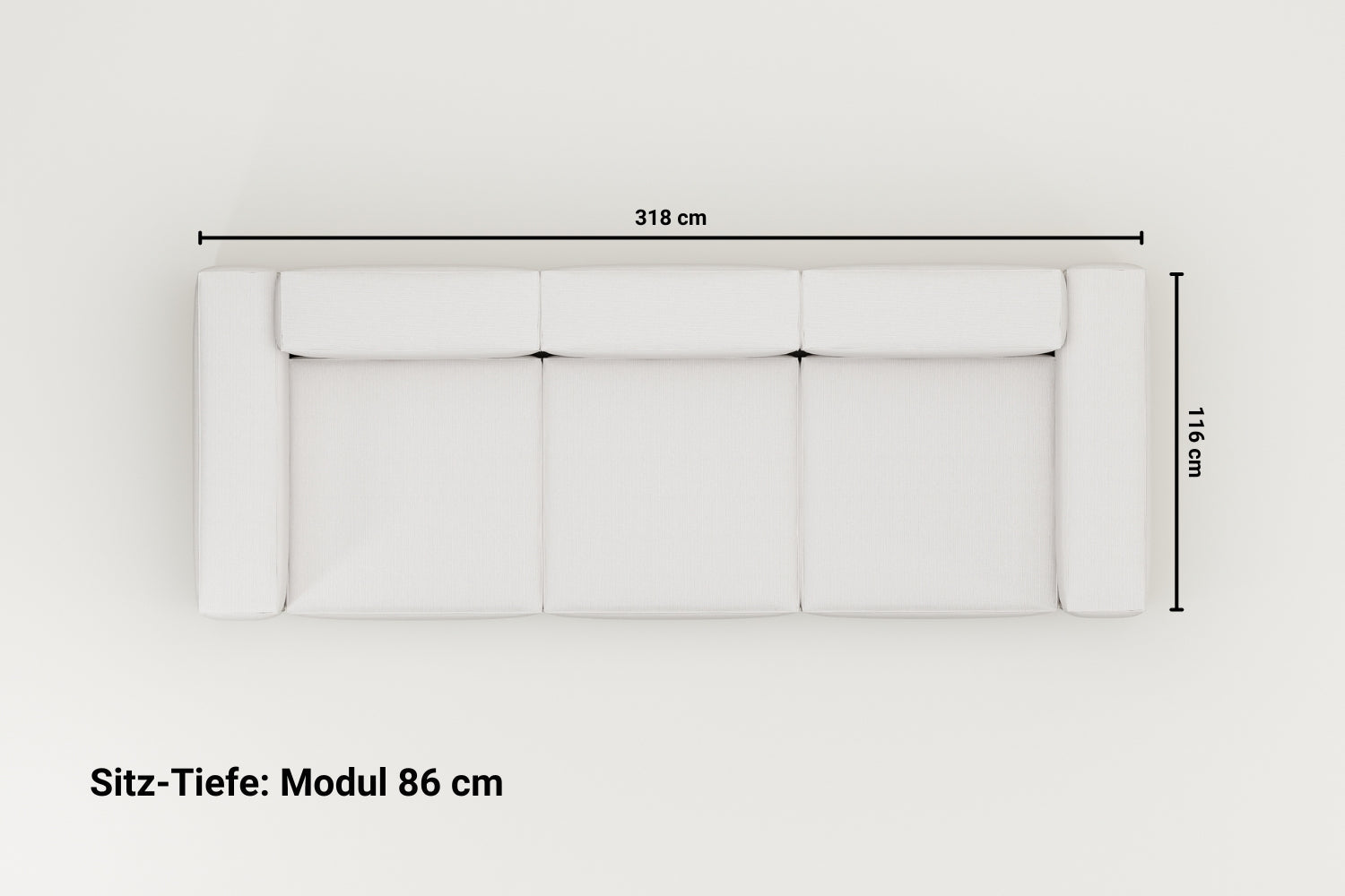 Canapé modulaire Harvey 4 places avec fonction couchage