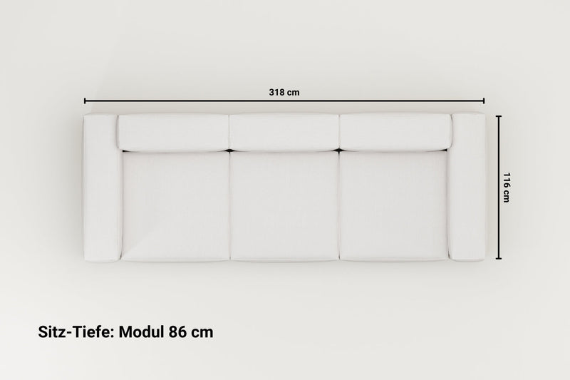 Canapé modulaire Harvey 4 places avec fonction couchage