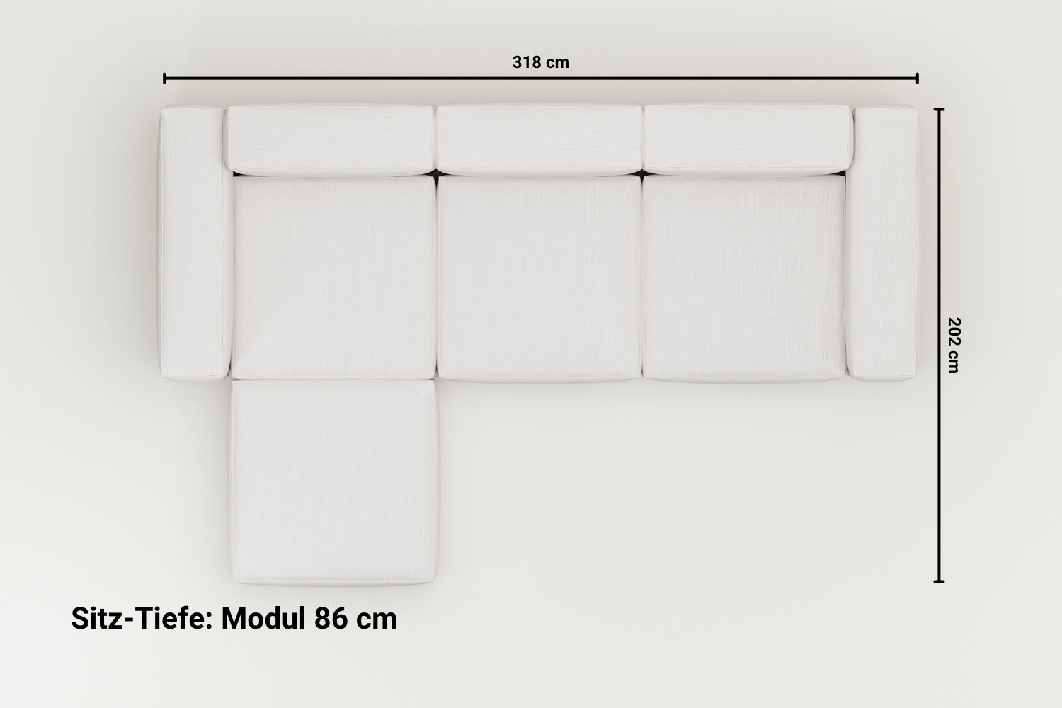 Canapé modulaire Harvey 4 places L avec fonction couchage