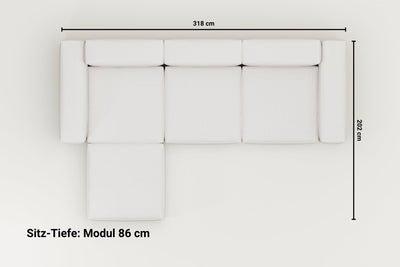 Canapé modulaire Harvey 4 places L avec fonction couchage