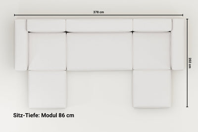 Canapé modulaire Harvey en forme de U / ensemble de salon avec fonction couchage