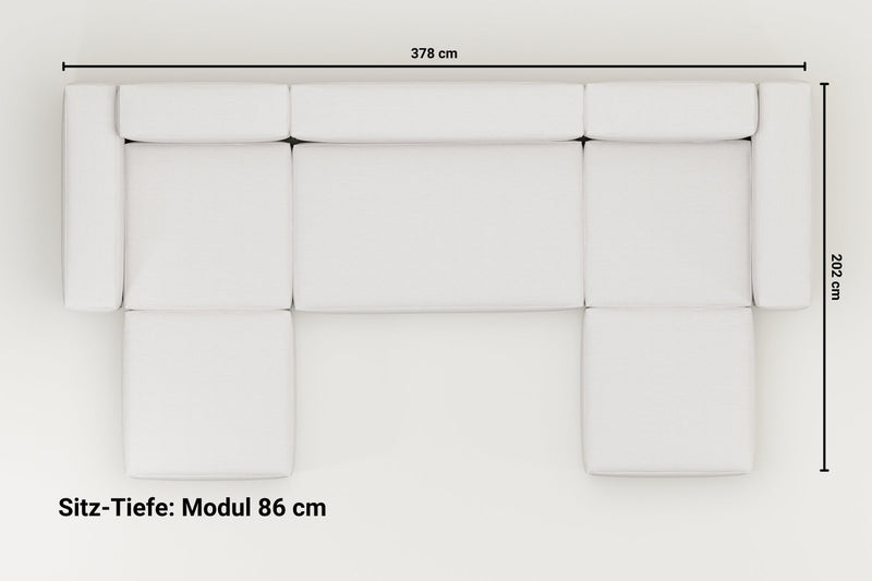Canapé modulaire Harvey en forme de U / ensemble de salon avec fonction couchage