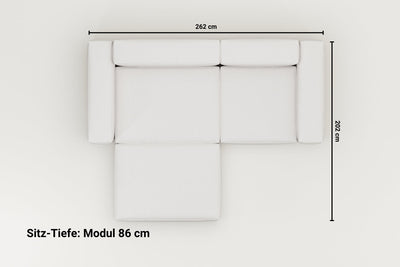 Canapé d'angle modulaire Harvey 3 places avec fonction couchage