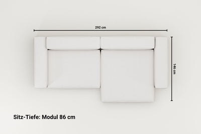 Canapé d'angle modulaire Harvey 4 places avec fonction couchage