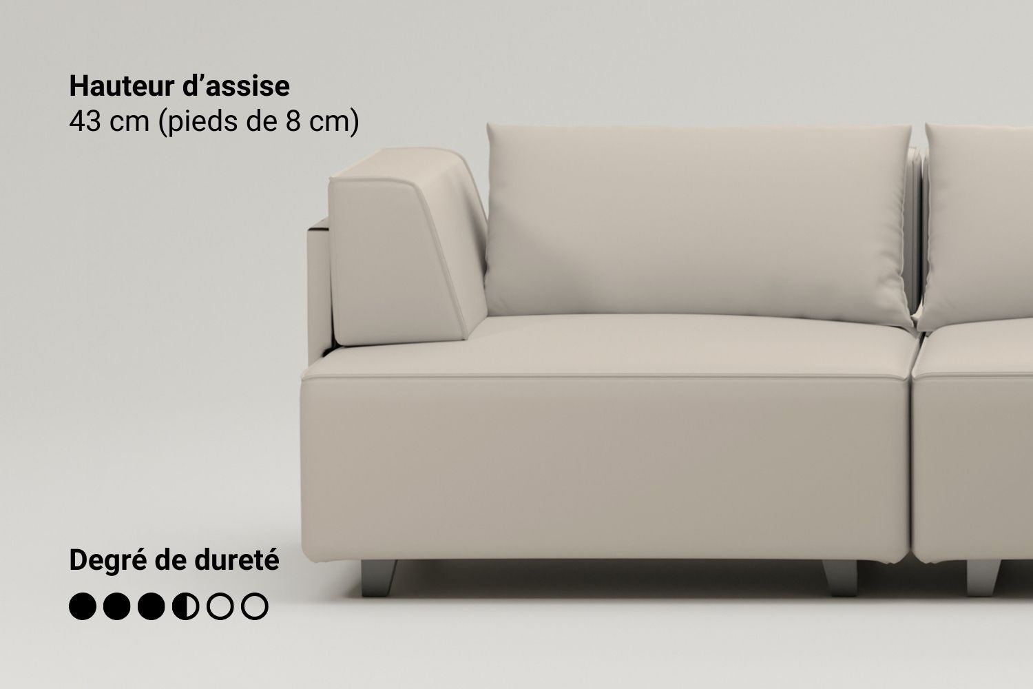 Canapé modulable Louis L avec fonction sommeil